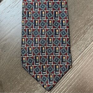 Liberty of‎ London vintage silk geometric pattern tie